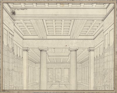 Dido. Oper von Bernhard Klein. Entwurf zur 3. Dekoration. Gemach im Palast von Karl Friedrich Schinkel