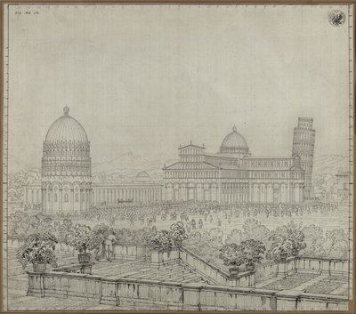 Die Kathedralkirche, der Schiefe Turm, der Camposanto und das Baptisterium in Pisa von Karl Friedrich Schinkel