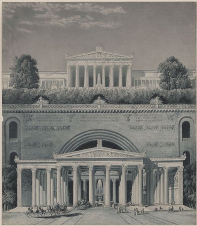 Die Residenz eines Fürsten. Schlosseinfahrt von Karl Friedrich Schinkel