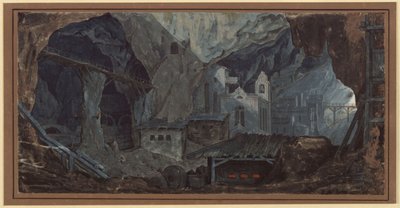 Eisenbergwerk in Katalonien. Innenansicht von Karl Friedrich Schinkel
