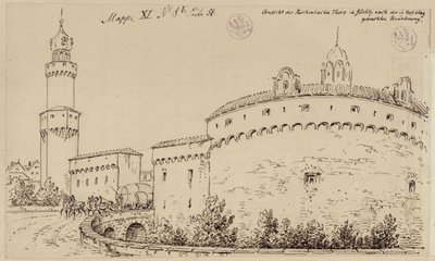 Görlitz. Ansicht des Kaisertrutz und des Reichenbacher Tores von Karl Friedrich Schinkel