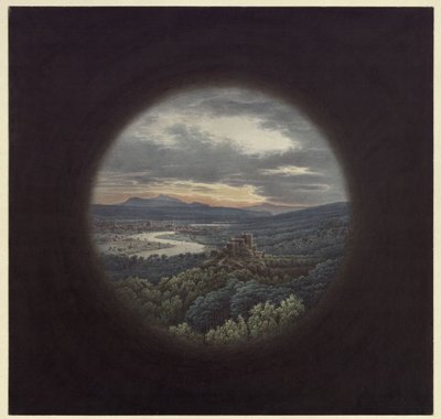 Ideallandschaft mit Stadt an einem Fluss / Ansicht von Dresden von Karl Friedrich Schinkel