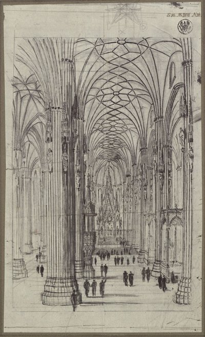 Innenansicht von Sankt Stephan in Wien von Karl Friedrich Schinkel