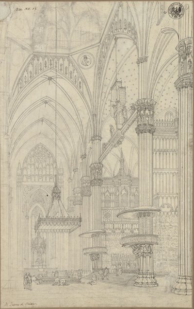 Innere Ansicht des Querschiffs des Doms von Mailand von Karl Friedrich Schinkel