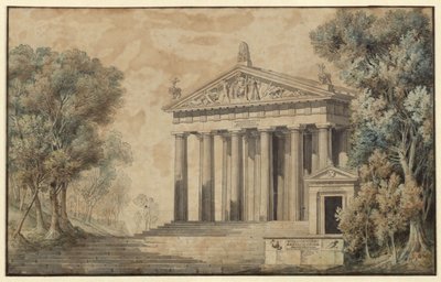 Iphigenie auf Tauris. Schauspiel von Johann Wolfgang von Goethe. Entwurf zu einer Dekoration. Tempel der Diana von Karl Friedrich Schinkel