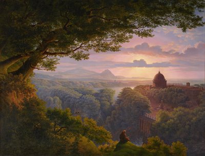 Landschaft mit Pilger (Kopie nach Karl Friedrich Schinkel) von Karl Friedrich Schinkel