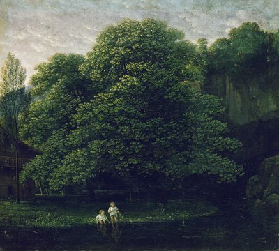 Landschaft mit zwei badenden Kindern von Karl Friedrich Schinkel