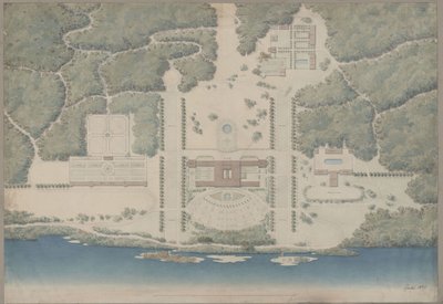 Litauen. Palais Wittgenstein. Gesamtansicht von Karl Friedrich Schinkel