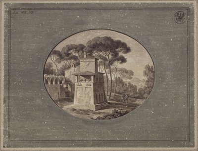„Meierei im Pinienhain der Villa Borghese bei Rom“ / Die Casa Cenci im Park der Villa Borghese in Rom von Karl Friedrich Schinkel