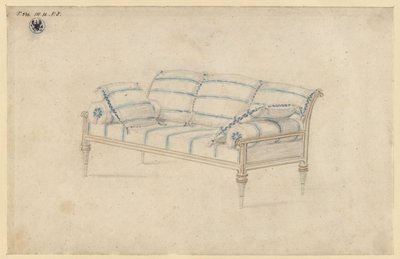 Potsdam-Sanssouci. Schloss Charlottenhof. Sofa von Karl Friedrich Schinkel