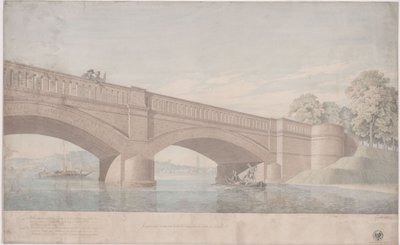 Potsdam. Glienicker Brücke. Perspektivische Ansicht von Karl Friedrich Schinkel