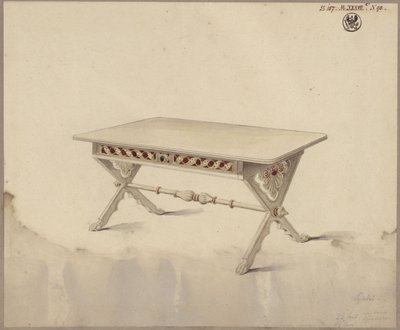 Potsdam. Schloss Babelsberg (?). Entwurf zu einem Schragentisch von Karl Friedrich Schinkel