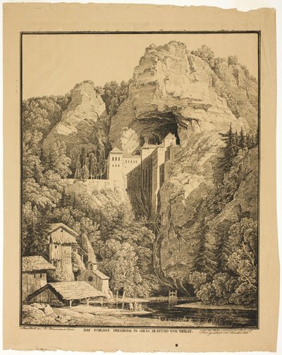 Burg Predjama in Krein, zwölf Stunden von Triest entfernt von Karl Friedrich Schinkel
