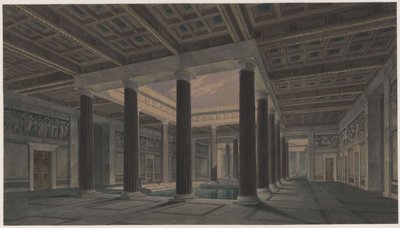 Schloss Orianda auf der Krim. Antikischer Entwurf. Großes Atrium von Karl Friedrich Schinkel