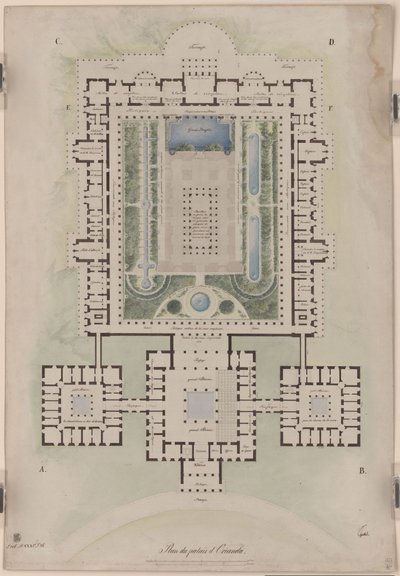 Schloss Orianda auf der Krim. Antikischer Entwurf. Grundriss von Karl Friedrich Schinkel