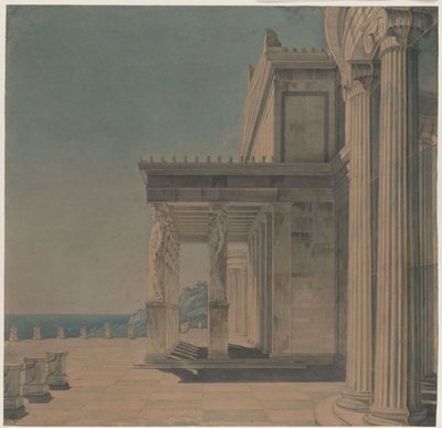 Schloss Orianda auf der Krim. Antikischer Entwurf. Korenhalle von Karl Friedrich Schinkel