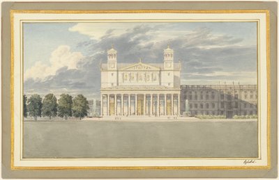 Die Fassade und Umgebung einer Kathedrale für Berlin von Karl Friedrich Schinkel