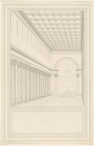 Das Kirchenschiff und die Apsis, ohne Querschiff, einer Kathedrale für Berlin von Karl Friedrich Schinkel