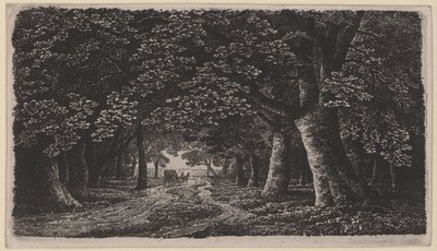 Waldweg mit einer Kutsche von Karl Friedrich Schinkel