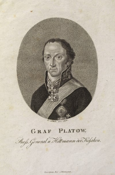 Porträt von Graf Matwei Iwanowitsch Platow 1757-1818 von Karl Friedrich Schulz