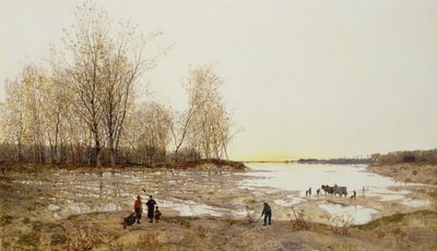 Überflutete Waldlandschaft, um 1875-80 von Karl Heffner