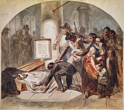 Begräbnis des demokratischen Robert Blum, erschossen im Oktober 1848 in Wien von Karl Hermann Schmolze