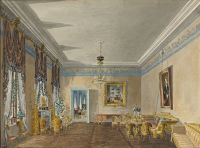 Salon im Haus von Prinzessin Anna Gagarina in Petersburg, 1799 von Karl Ivanovich Kolmann