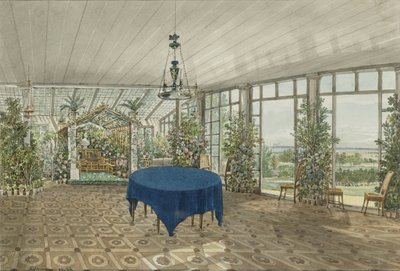 Wintergarten im Pavlino-Anwesen von Vielgorsky, 1834 von Karl Ivanovich Kolmann