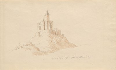 Das alte Schloss Gutenfels bei Kaub am Rhein von Karl Julius Von Leypold