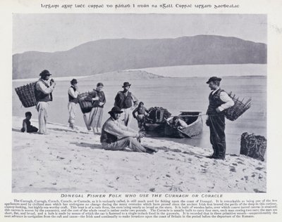 Donegal Fischerleute, die den Curragh oder Coracle benutzen von Karl Karlovich Piratsky