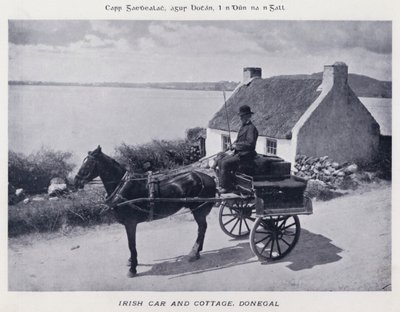 Irischer Wagen und Hütte, Donegal (s/w Foto) von Karl Karlovich Piratsky
