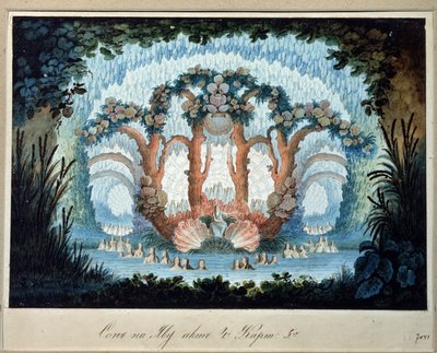 Bühnenbildentwurf für die Oper "Gromoboi" von Alexei Verstovski von Karl Ossipovich the Elder Braun