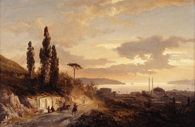 Ein Blick auf Konstantinopel und den Bosporus von der asiatischen Seite, 1864 von Karl Paul Themistocles von Eckenbrecher