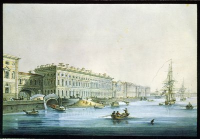 Ansicht des Palastkais in Sankt Petersburg von Karl Pavlovich Beggrov