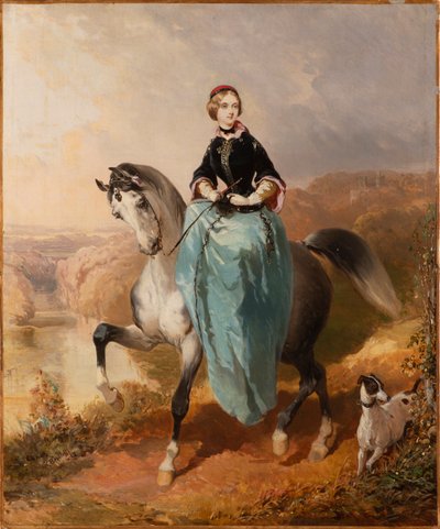 Reiterin mit einem Hund, ca. 1850 von Karl Pavlovich Bryullov