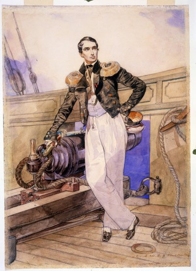 Wladimir Alexejewitsch Kornilow an Bord der Brigg Themistokles von Karl Pavlovich Bryullov