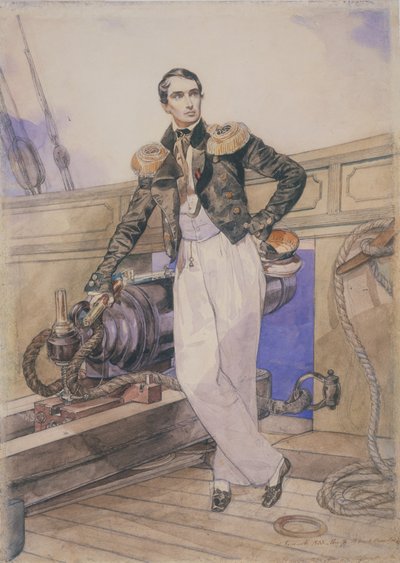 Wladimir Alexejewitsch Kornilow an Bord der Brigg Themistokles, 1835 von Karl Pavlovich Bryullov