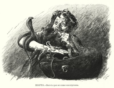 Derwisch, der Skorpione isst, Ägypten von Karl Wilhelm Gentz