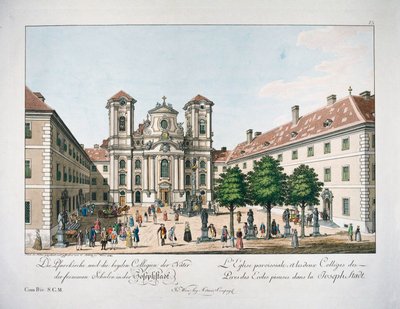 Ansicht des Piaristenplatzes und der Kirche 