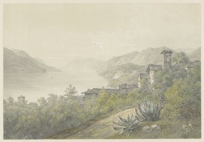 Blick aus dem Park von Bellagio am Comer See von Karoly Lajos Libay