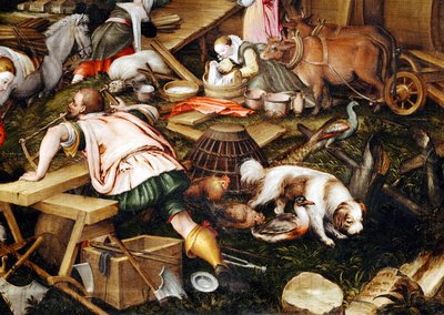 Die Tiere betreten die Arche Noahs von Kaspar the Elder Memberger
