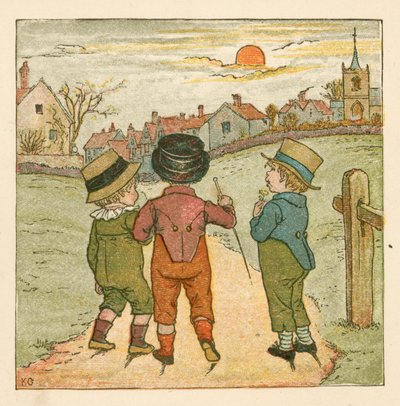 Jungen auf einem Spaziergang von Kate (after) Greenaway