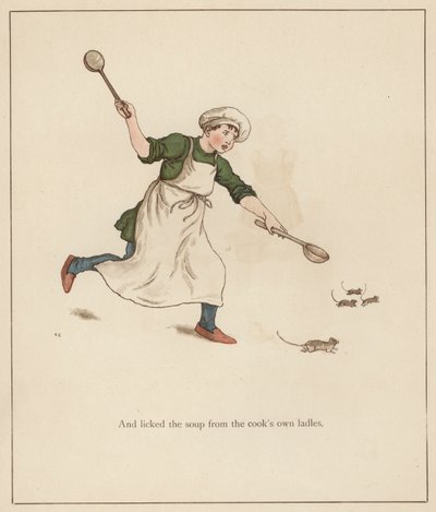 Kate Greenaway Illustration für Der Rattenfänger von Hameln von Robert Browning (Farblithographie) von Kate (after) Greenaway