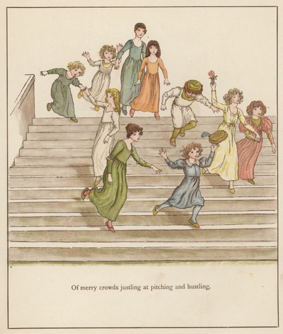 Kate Greenaway Illustration für Der Rattenfänger von Hameln von Robert Browning (Farblithographie) von Kate (after) Greenaway