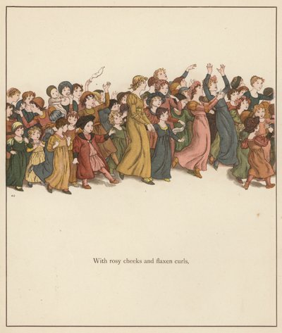 Kate Greenaway Illustration für Der Rattenfänger von Hameln von Robert Browning (Farblithographie) von Kate (after) Greenaway