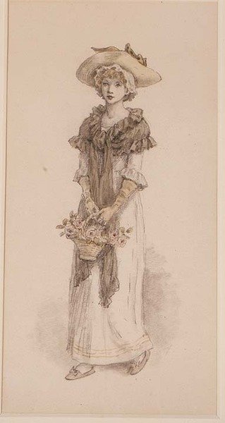 Ein Korb voller Rosen von Kate Greenaway