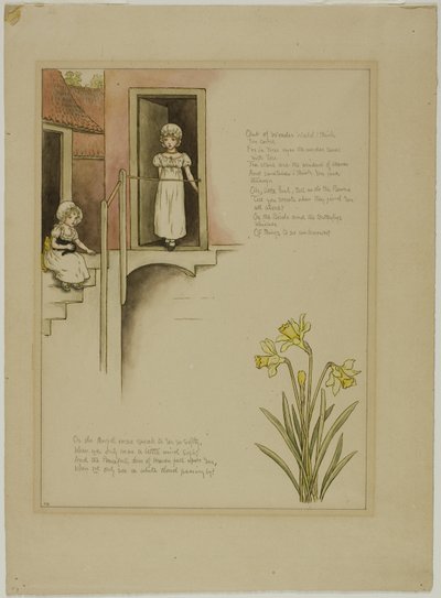 Studie für From Wonder World, aus Marigold Garden von Kate Greenaway