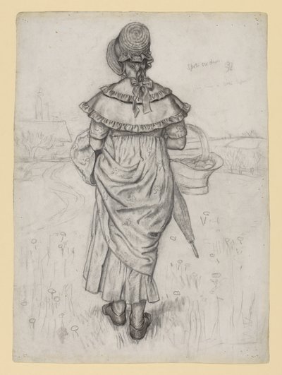 Studie für "Unter dem Fenster" von Kate Greenaway