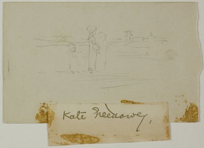 Drei Figuren in einer Landschaft mit einer Windmühle von Kate Greenaway