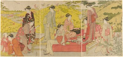 Picknick-Party in Hagidera von Katsukawa Shuncho
